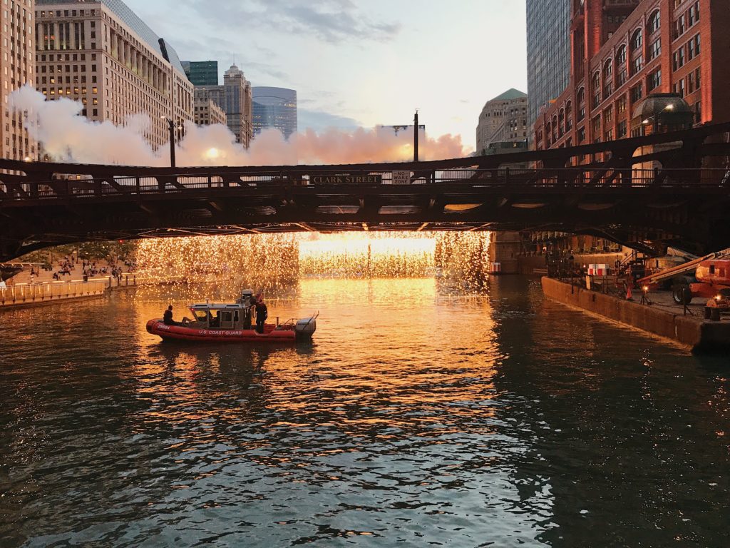 Chicago River fireworks